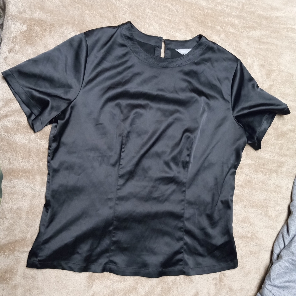 Black silk shirt